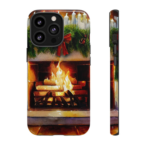 Candles on the Hearth Decorated for Christmas - Impact Resistant Phone Case iPhone 13 Pro Glossy